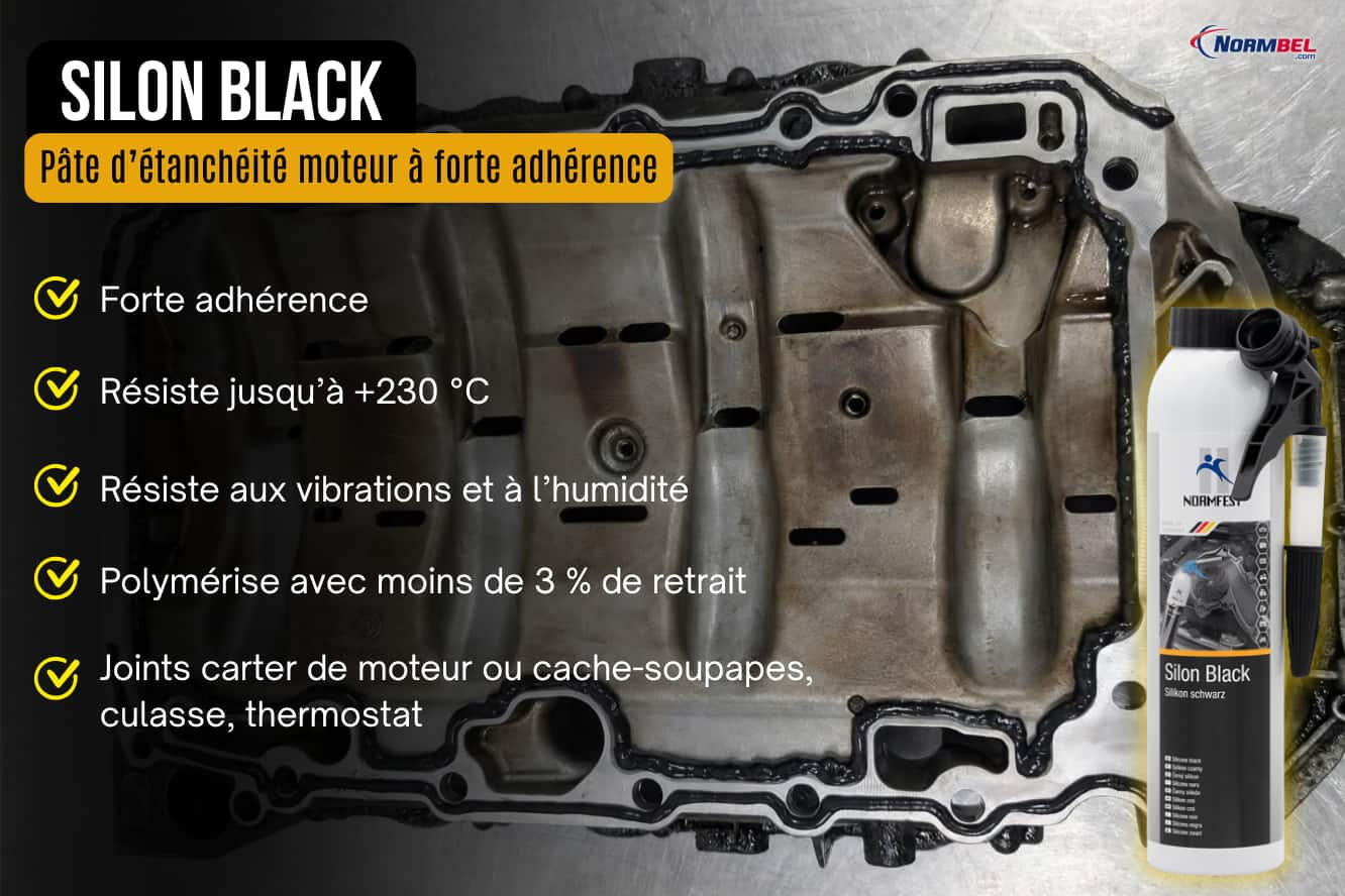 Pate a joint noir Silon Black Normfest pour joint carter huile