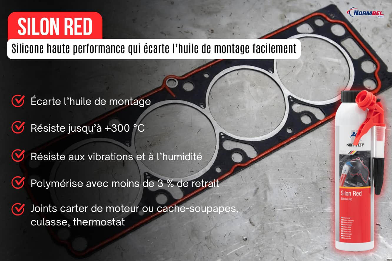 Silon Red de Normfest Pate a joint haute température en silicone rouge Silon Red Normfest pour joint culasse